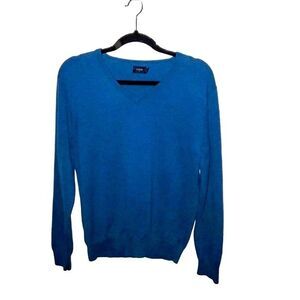 J. Crew Mens Sweater Blue L  Merino Wool V-Neck